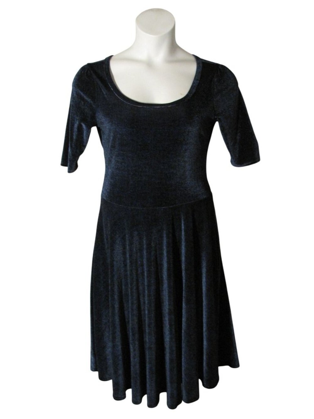 LuLaRoe L Navy Blue Velvet Nicole Dress